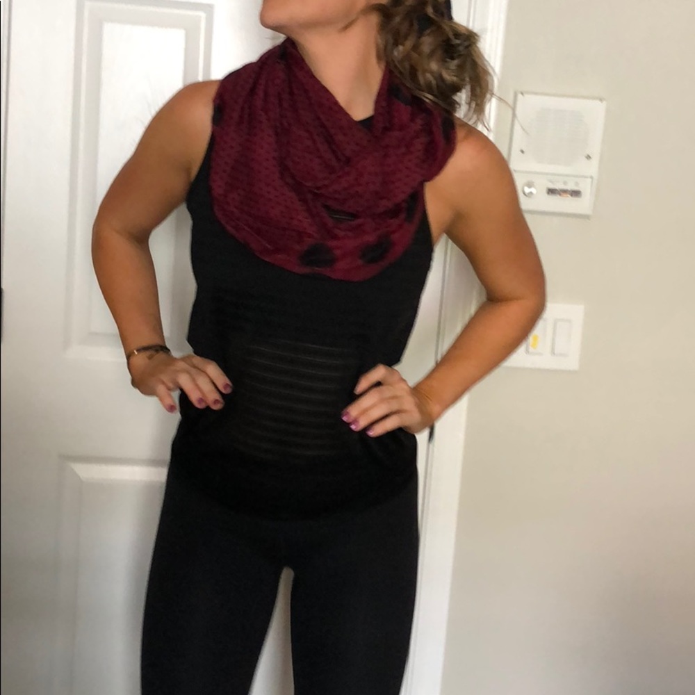 Maroon Infiniti polkadot scarf